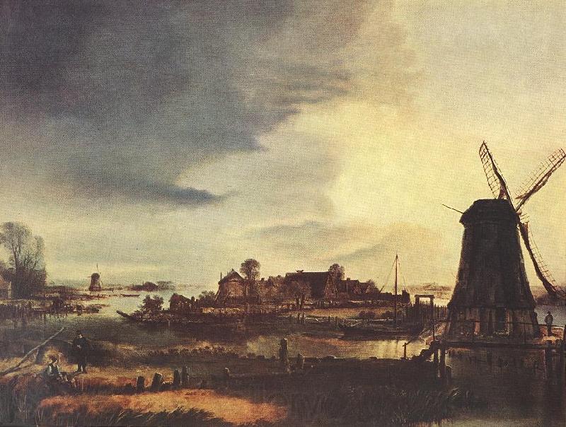 NEER, Aert van der Landscape with Windmill sg France oil painting art